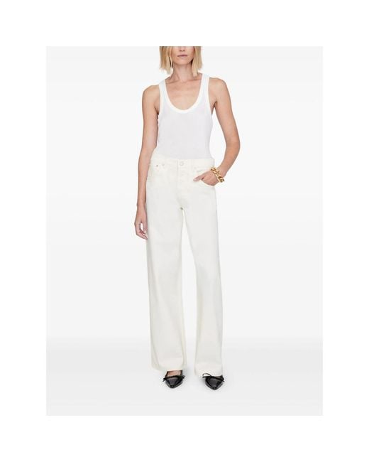 Anine Bing White Cotton Jeans