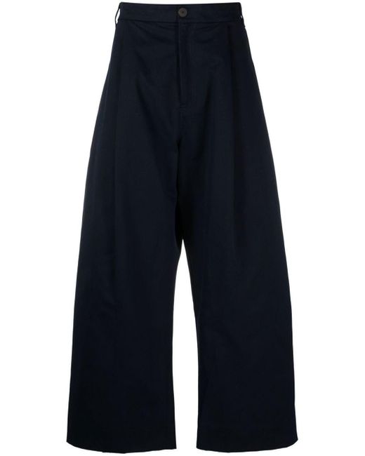 Studio Nicholson Blue Wide-Leg High-Waisted Trousers for men