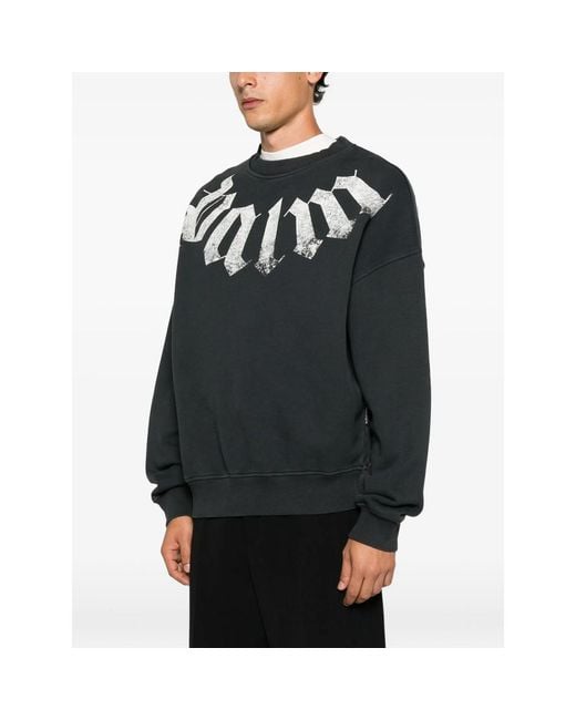 Palm Angels Black Big Neck Logo Printed Sweatshirt for men