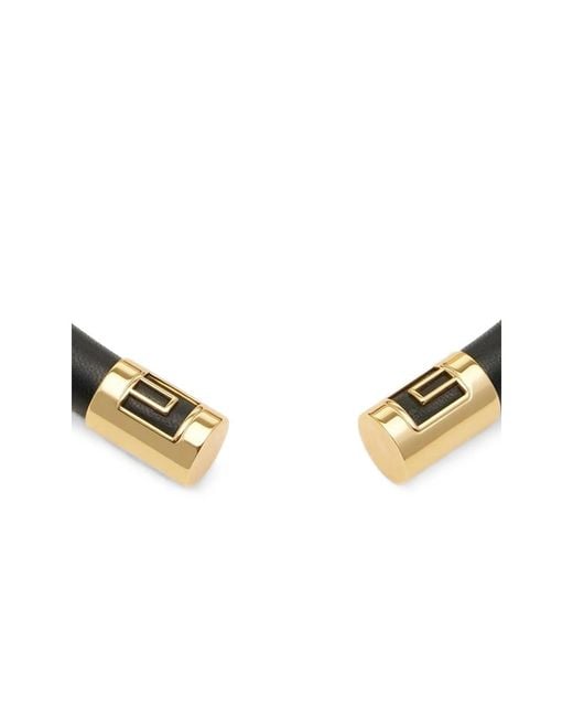 Elisabetta Franchi Black Tube Necklace With Logos