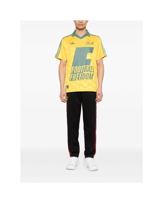 Adidas Yellow Bob Marley Originals Three-Stripe T-Shirt for men