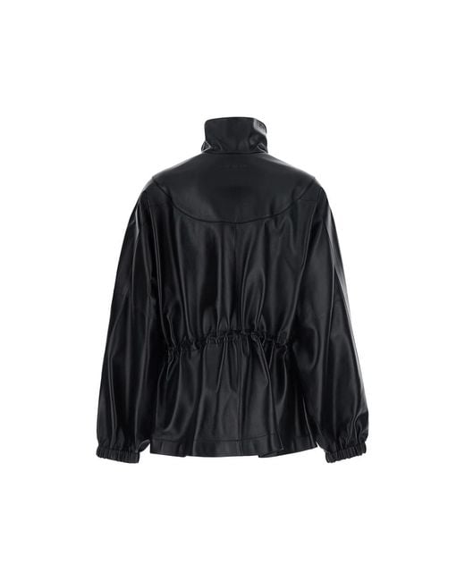 Givenchy Black Elasticated-Waist Leather Relaxed Fit Jacket