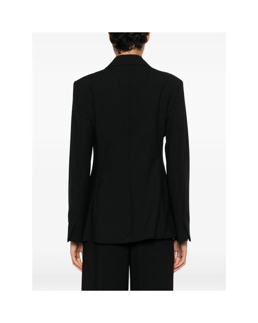 Calvin Klein Black Single-Breasted Logo-Patch Jacket