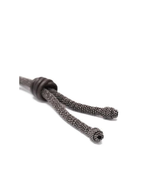 Brunello Cucinelli Brown Precious Leather Bolo Tie