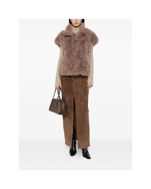 Simonetta Ravizza Brown Sleeveless Jacket