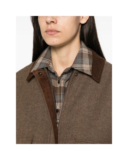 ELEH Brown Corduroy-Collar Jacket