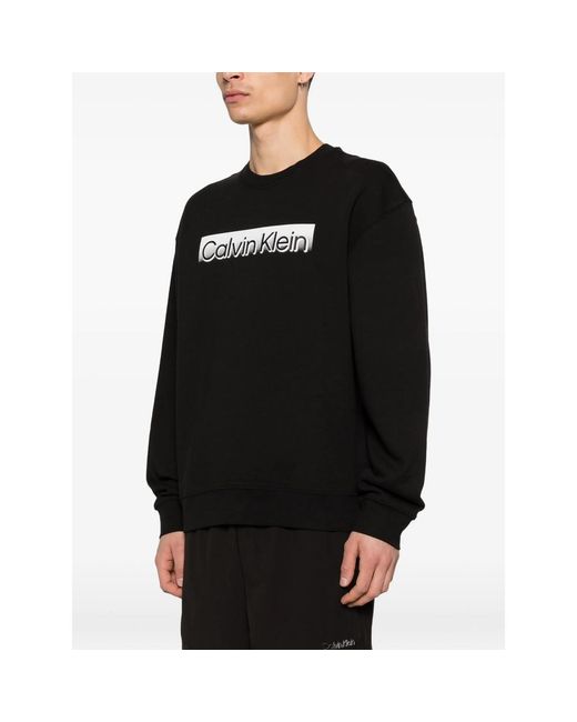 Calvin Klein Black Logo Crew Neck Sweater for men