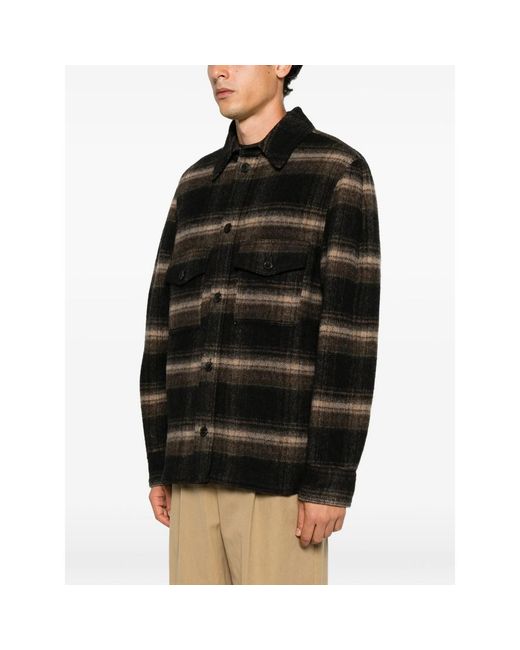 Isabel Marant Black Kervon Check-Pattern Shirt Jacket for men