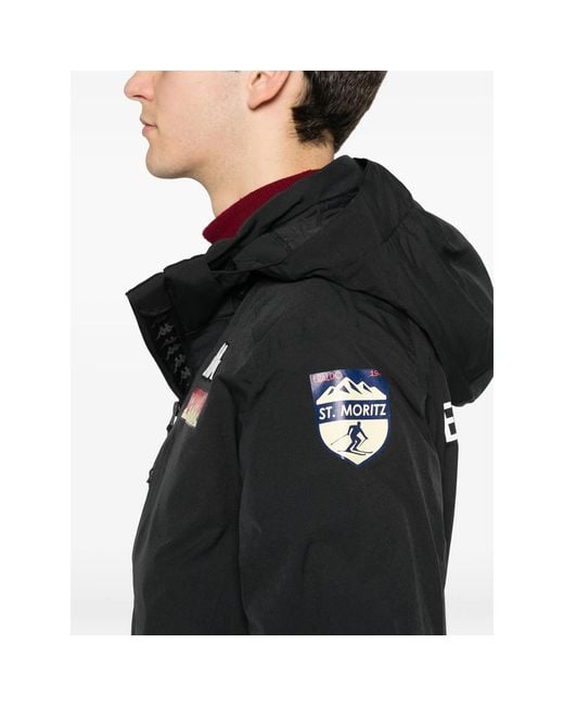 Kappa Black Patch-Appliqué Jacket for men