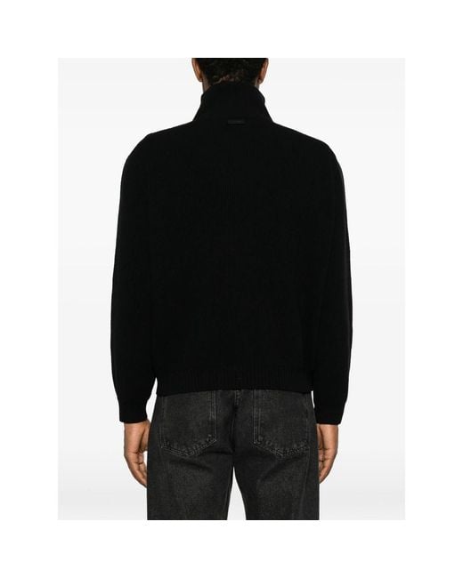 Saint Laurent Black Ribbed-Knit Crew-Neck Sweater for men