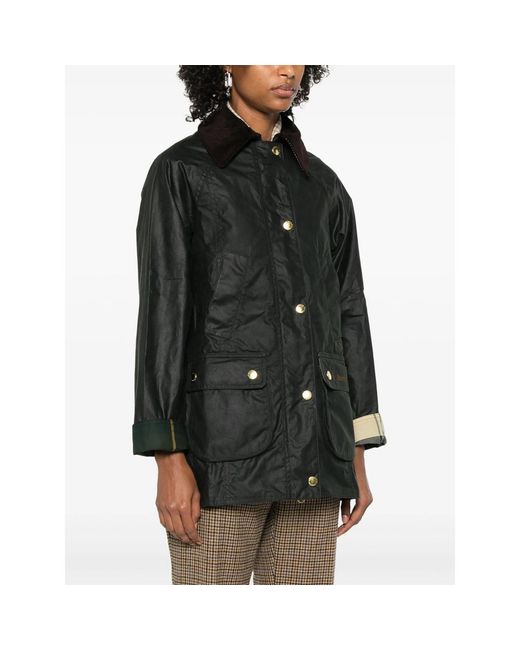 Barbour Black Modern Beadnell Waxed-Cotton Jacket
