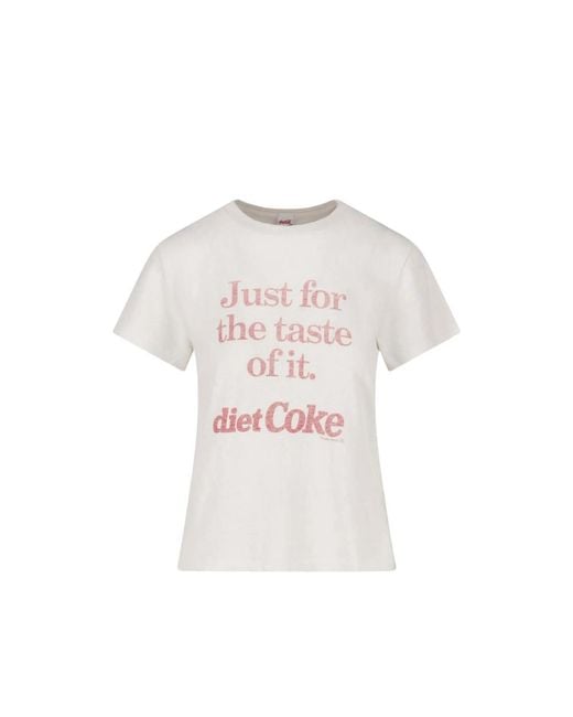 Re/done White Diet Coke Slogan-Print T-Shirt