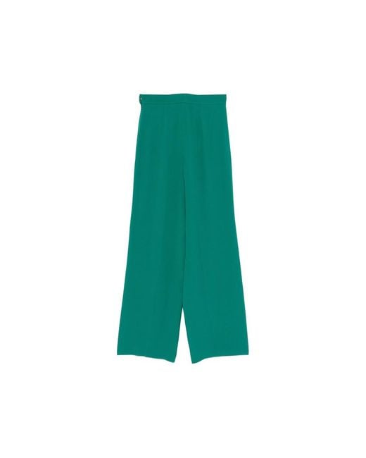 DE SANTIS Green Pleated Trousers