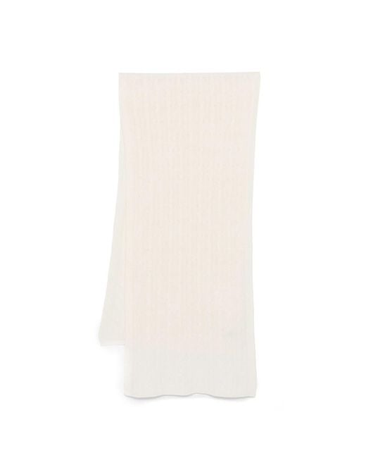 Lady Anne White Cable-Knit Scarf