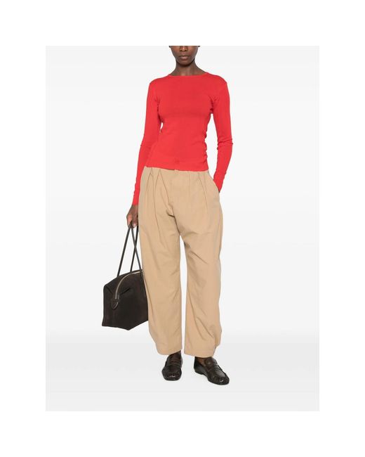 Soeur Red Lester Long-Sleeve Boat-Neck T-Shirt