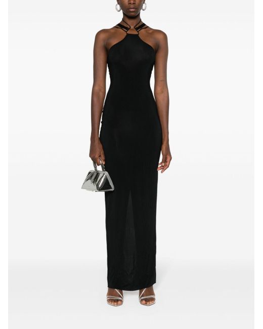 Nensi Dojaka Black Multi-Strap Maxi Dress