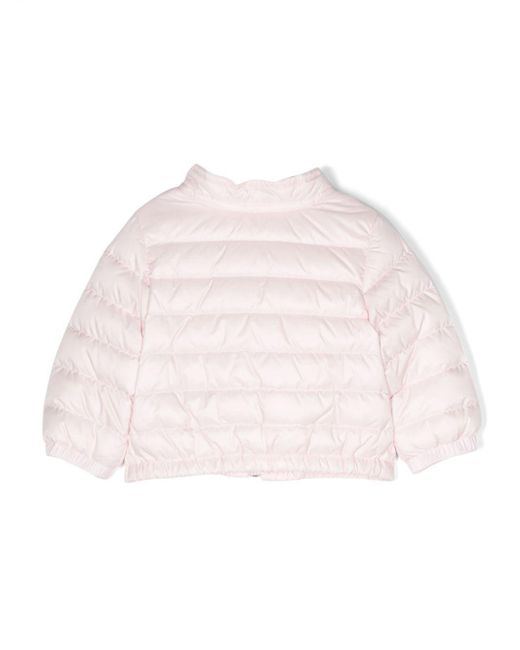 Moncler Pink Lans Logo-Patch Quilted Jacket
