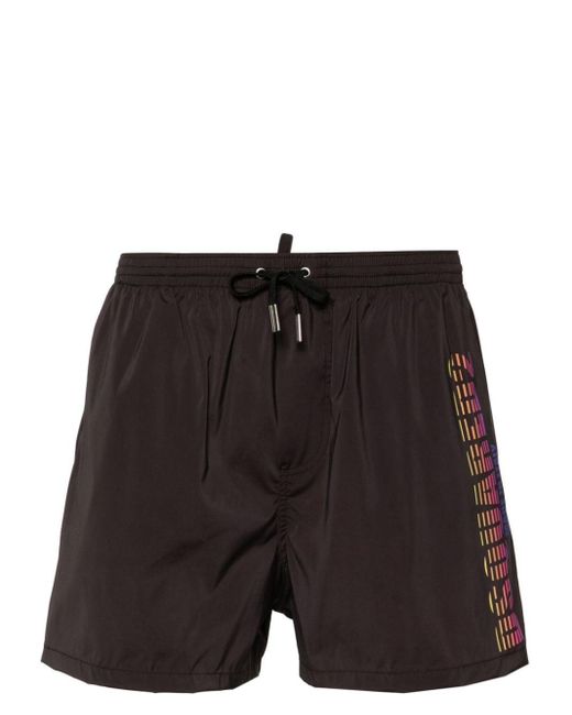 DSquared² Black Logo-print Swim Shorts for men