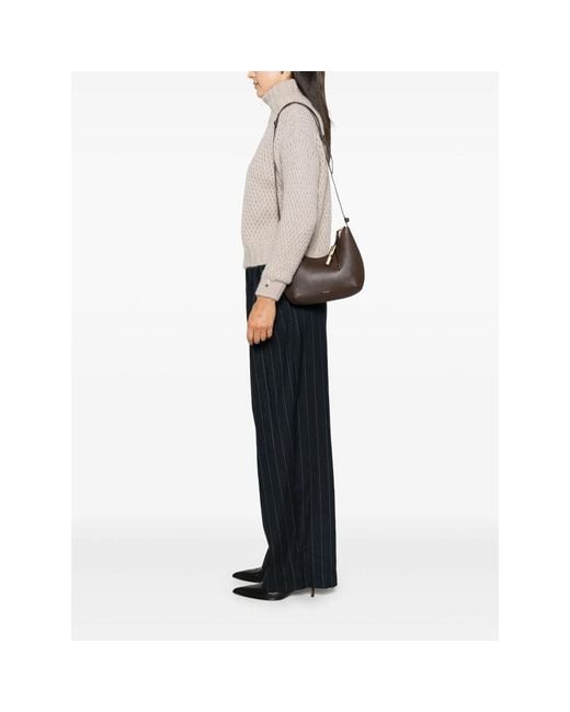 Furla Brown Shoulder Bag Calf Leather