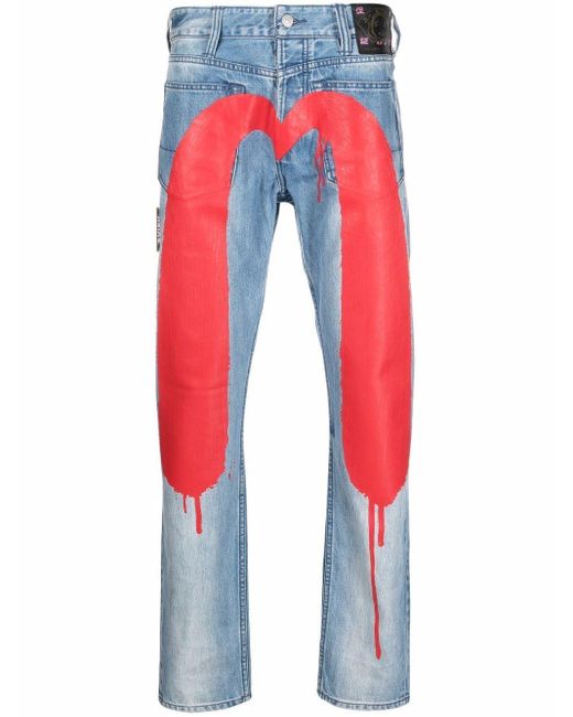 Sfera Ebbasta Painted-logo Jeans 