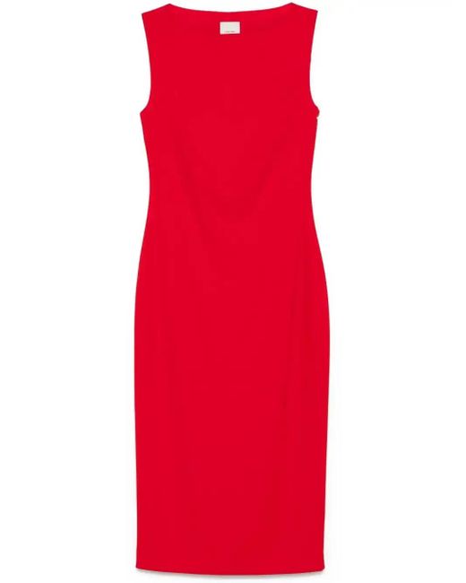 Calvin Klein Red Crepe Midi Dress