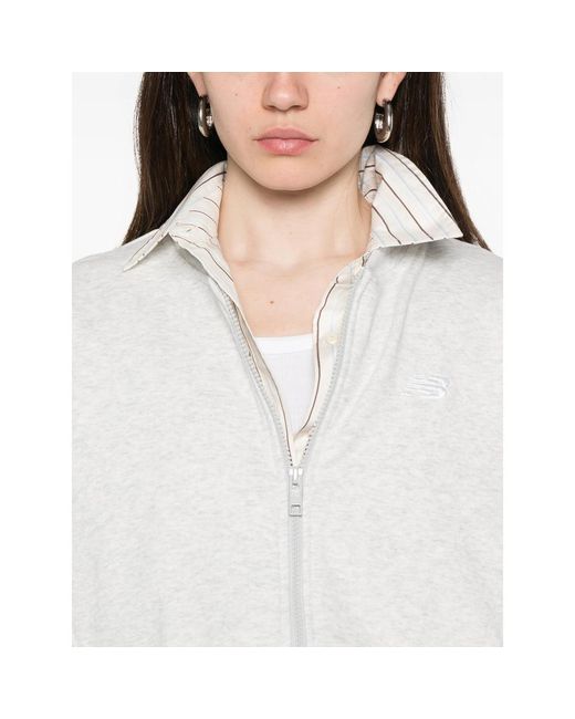 New Balance White Jacket Cotton Blend