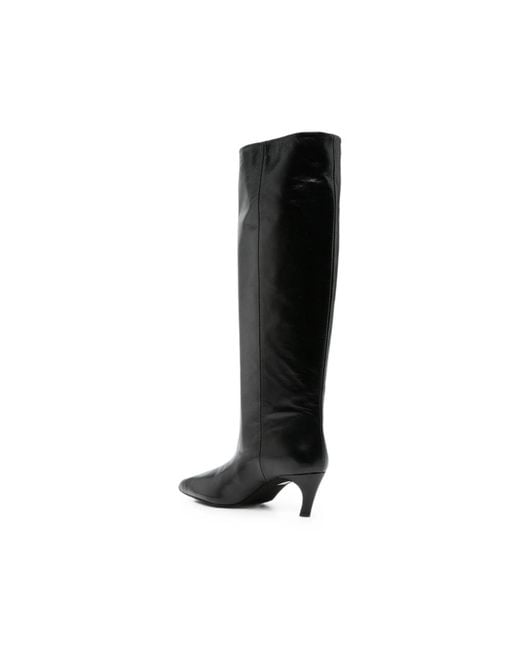 Poeve Black Pathos Pointed-Toe Knee-High Boots