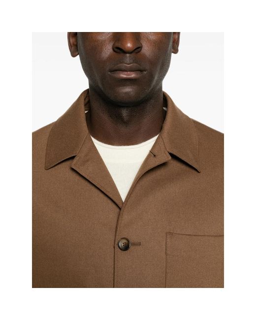 Canali Brown Patch-Pocket Jacket for men