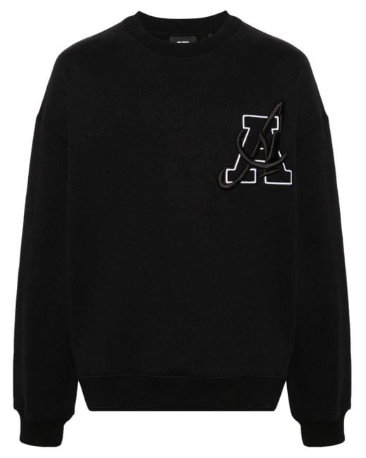 Axel Arigato Black Logo-Embroidered Cotton Sweatshirt for men