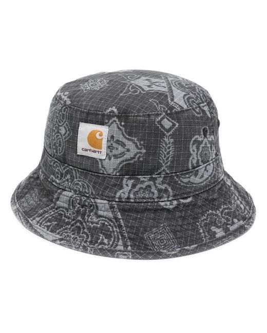 Carhartt WIP Cotton Bandanaprint Bucket Hat in Grey (Gray) for Men