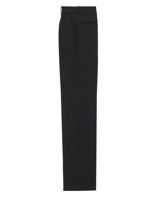 Saint Laurent Black Straight-Leg Tailored Wool Trousers
