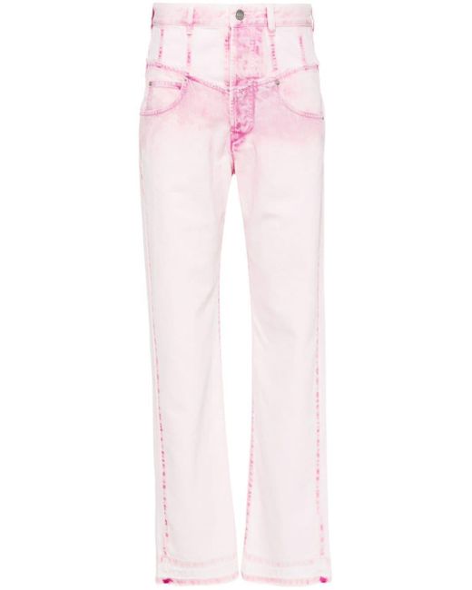 Isabel Marant Pink Noemie Straight-Leg Jeans