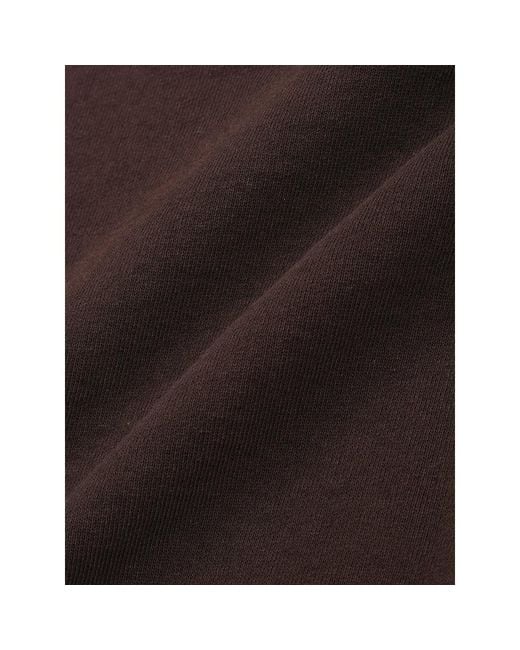 Sporty & Rich Brown H & W Crest Crew-Neck Logo Sweatshirt