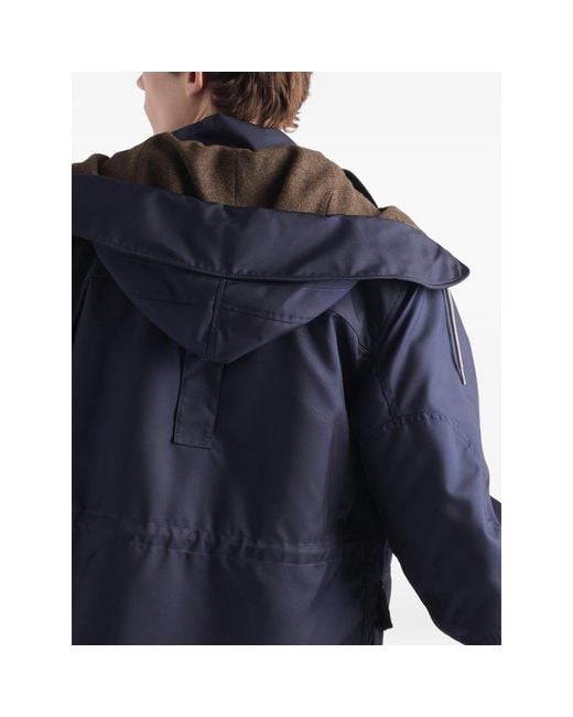 Prada Black Shirt-Style Hooded Cotton Jacket for men