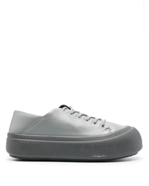 Yume Yume Gray Goofy Leather Sneakers for men
