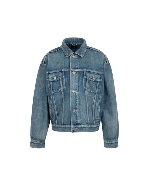 Saint Laurent Blue 70S Trucker Denim Jacket