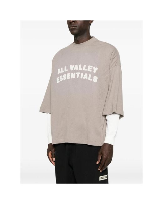 Fear Of God Natural Sport Mesh Merch Graphic-Print T-Shirt for men