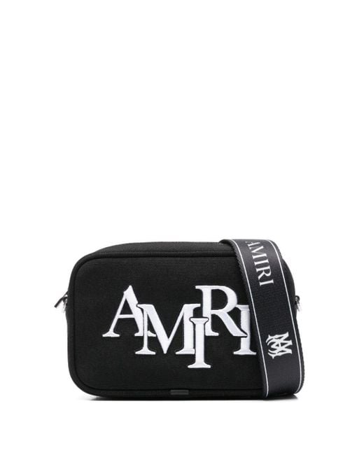 Amiri Black Staggered Messenger Bag for men