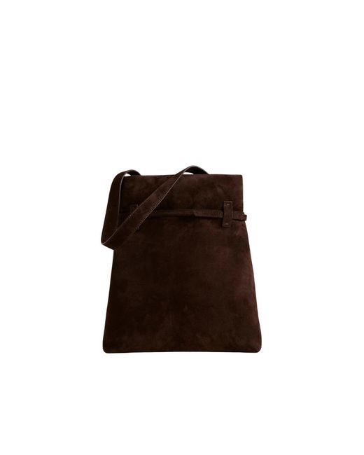 MANU Atelier Brown Tote Du Jour Suede Buckle-Fastening Tote Bag