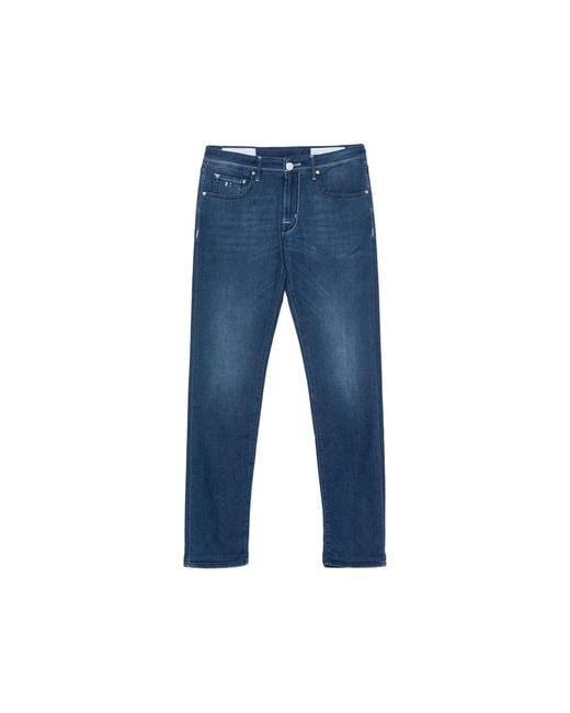 Tramarossa Blue Logo-Patch Slim Jeans for men