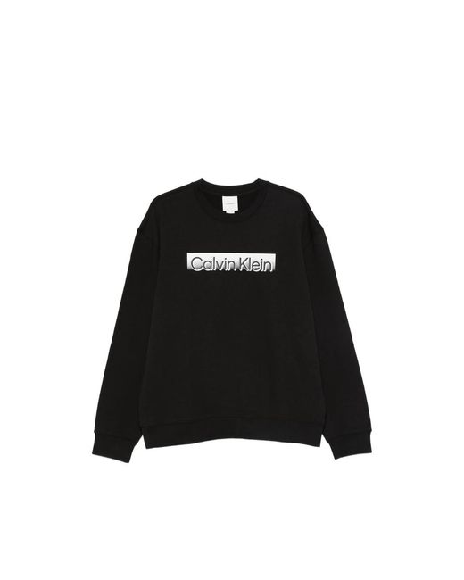 Calvin Klein Black Logo Crew Neck Sweater for men
