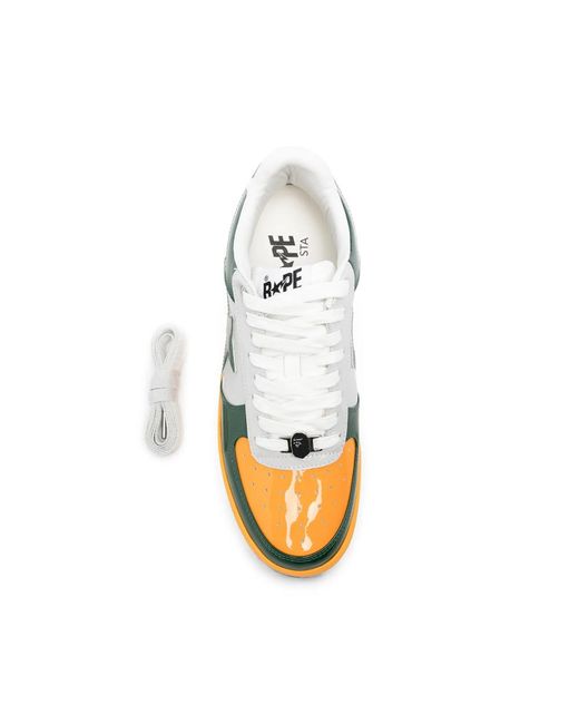 A Bathing Ape Yellow Bape Sta Sneakers for men