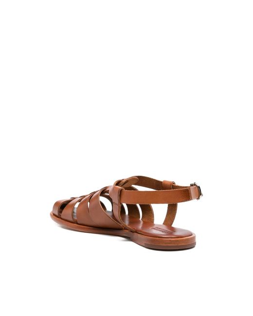 Dragon Diffusion Brown Woven Buckle-Fastening Sandals