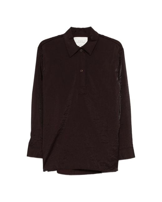 Studio Nicholson Black Polo-Collar Shirt