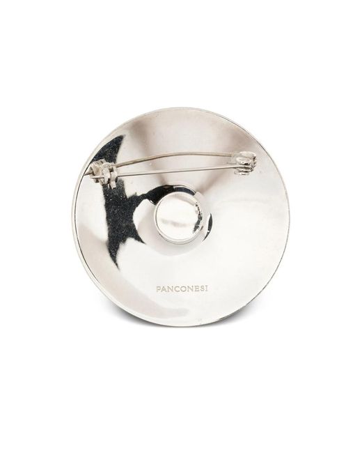 Panconesi Metallic Lamina Barbell Brooch