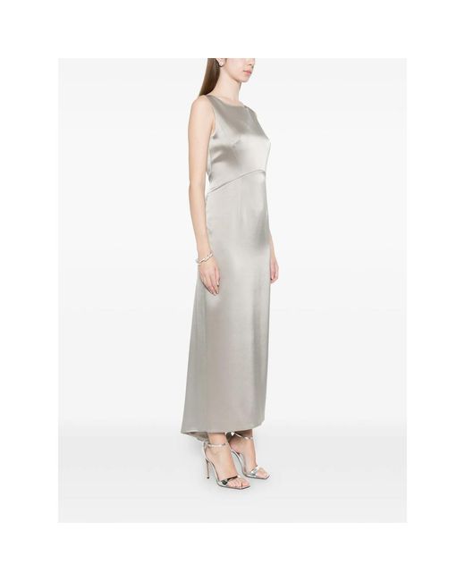 Fely Campo White Boat Neck Dress