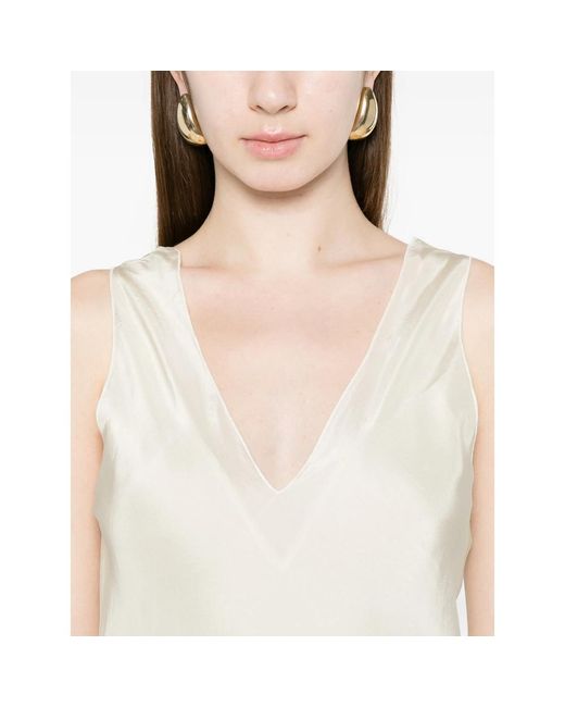 Barena White Nova V-Neck Asymmetric Dress