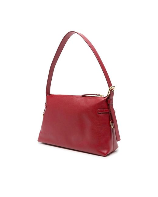 Givenchy Red Mini Voyou Buckle-Detail Leather Tote Bag
