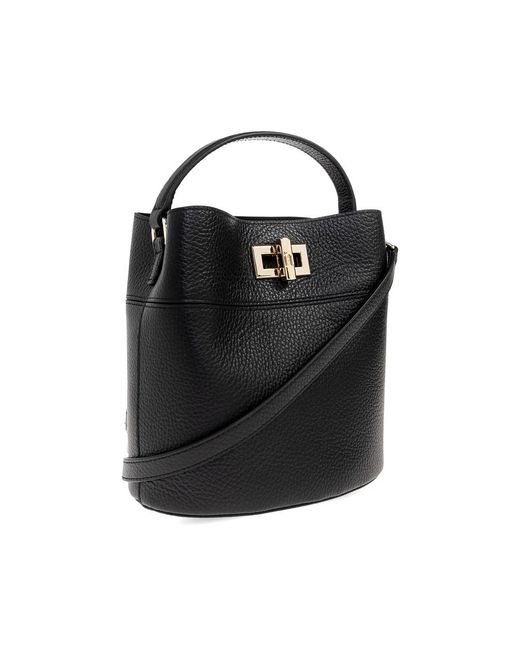 Furla Black Amelia Top-Handle Leather Mini Bag