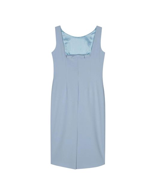 Fely Campo Blue Bow-Detailed Midi Dress
